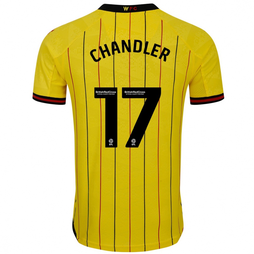 Kids Football Megan Chandler #17 Yellow Black Home Jersey 2024/25 T-Shirt Canada