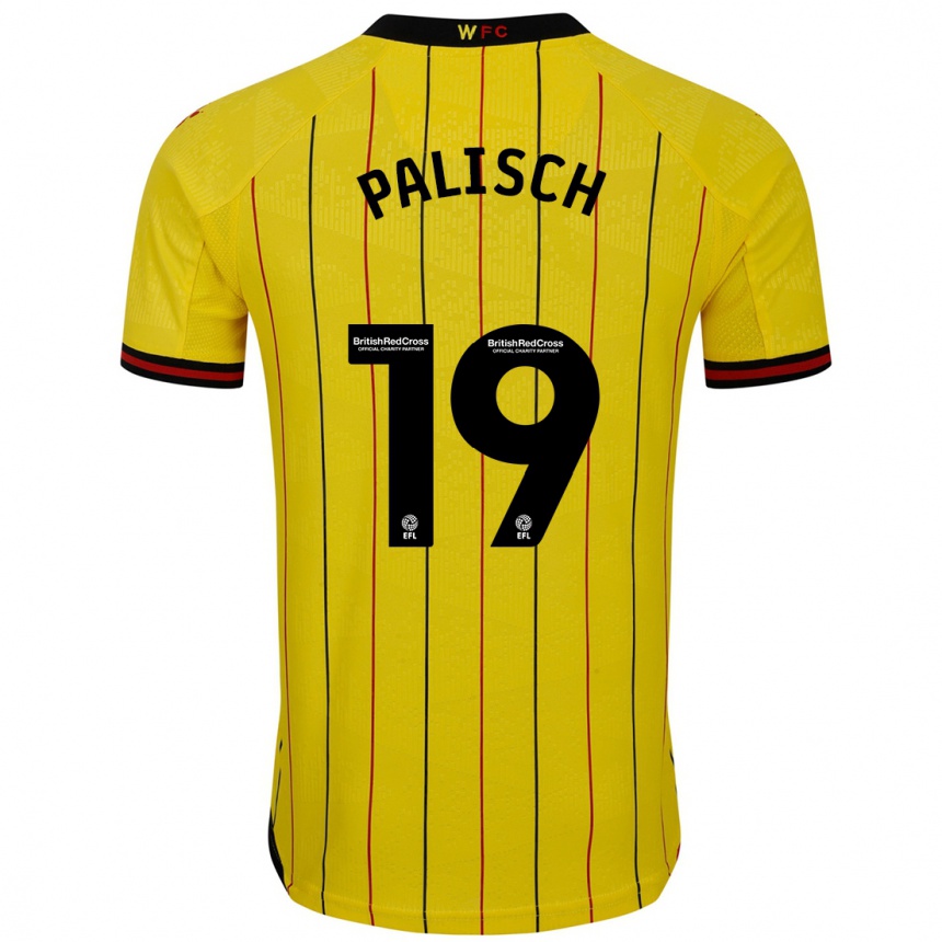 Kids Football Alli Palisch #19 Yellow Black Home Jersey 2024/25 T-Shirt Canada