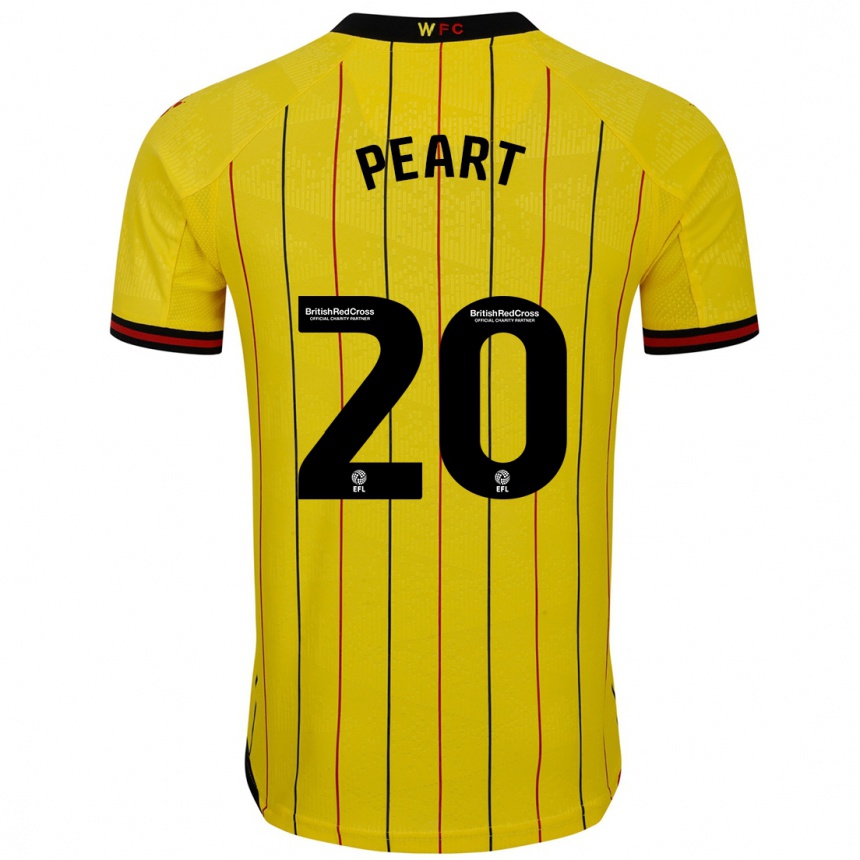 Kids Football Kalani Peart #20 Yellow Black Home Jersey 2024/25 T-Shirt Canada