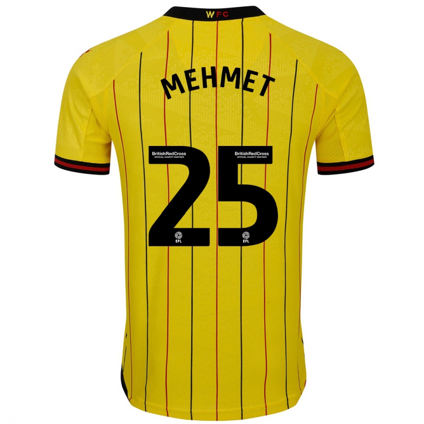 Kids Football Melis Mehmet #25 Yellow Black Home Jersey 2024/25 T-Shirt Canada