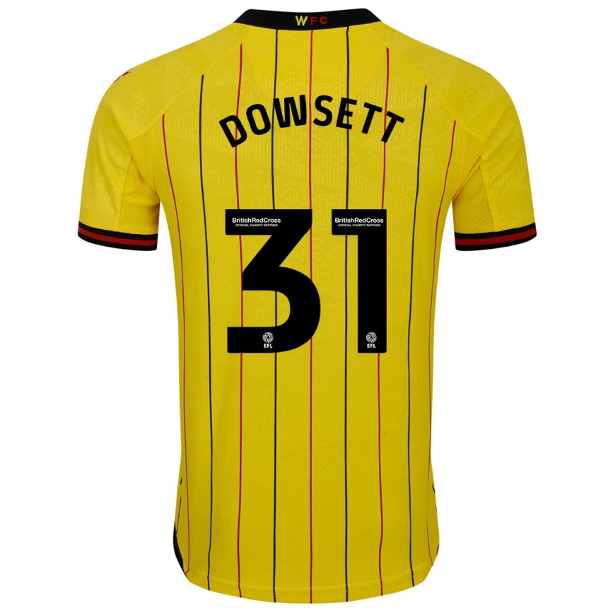 Kids Football Rebekah Dowsett #31 Yellow Black Home Jersey 2024/25 T-Shirt Canada