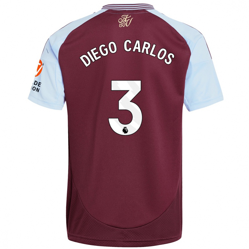 Enfant Football Maillot Diego Carlos #3 Bordeaux Bleu Ciel Tenues Domicile 2024/25 Canada