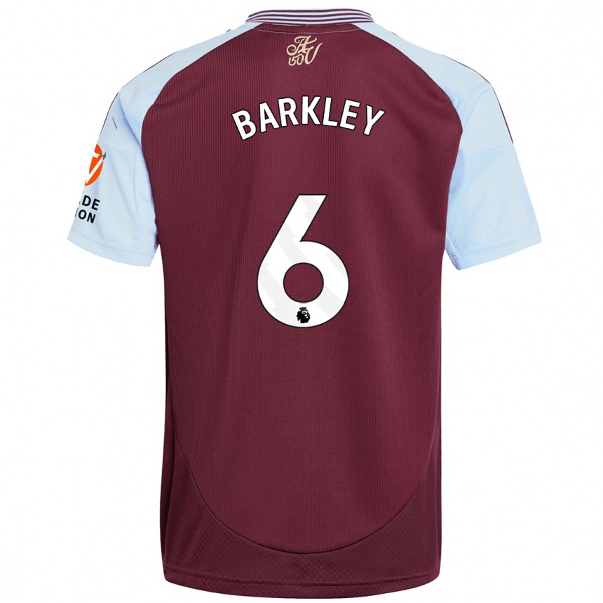 Enfant Football Maillot Ross Barkley #6 Bordeaux Bleu Ciel Tenues Domicile 2024/25 Canada