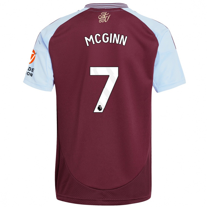 Enfant Football Maillot John Mcginn #7 Bordeaux Bleu Ciel Tenues Domicile 2024/25 Canada