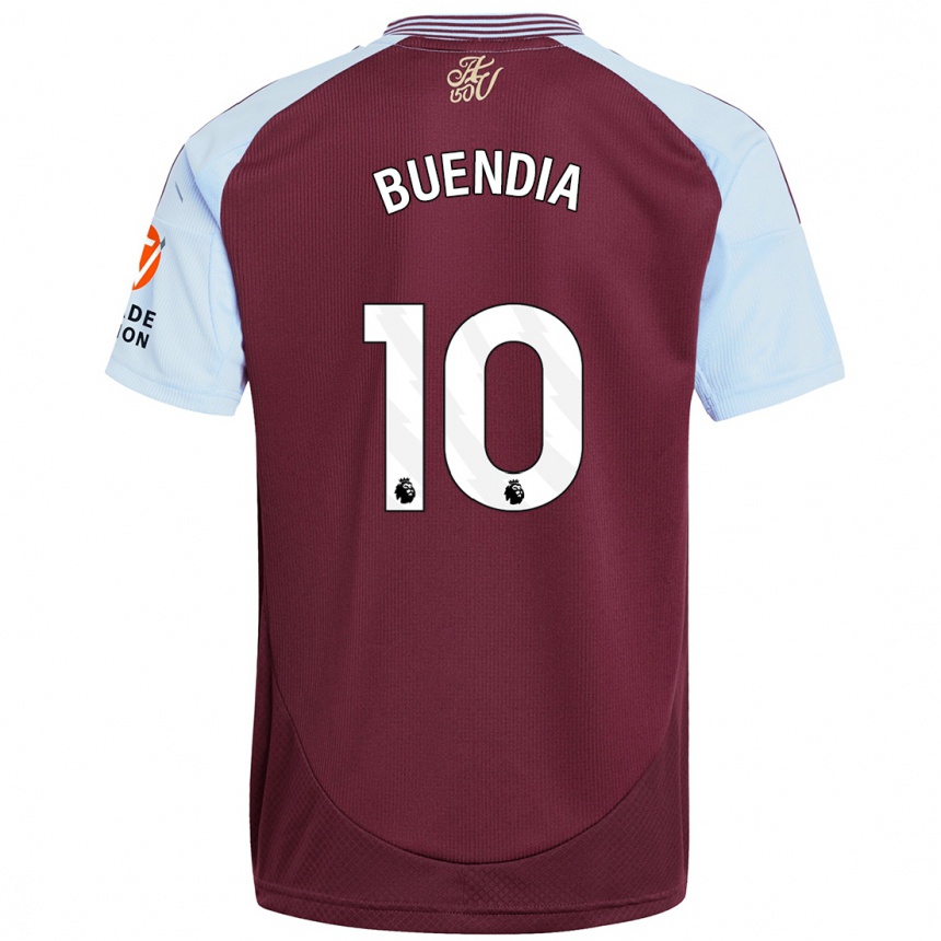 Enfant Football Maillot Emiliano Buendía #10 Bordeaux Bleu Ciel Tenues Domicile 2024/25 Canada