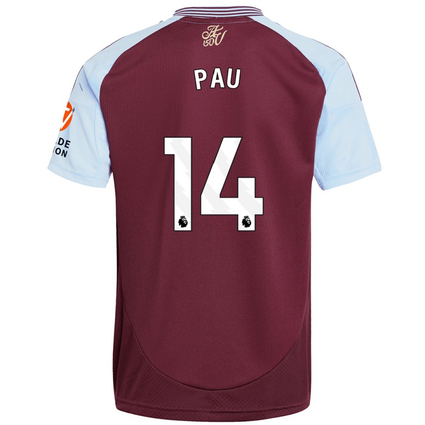 Kids Football Pau Torres #14 Burgundy Sky Blue Home Jersey 2024/25 T-Shirt Canada