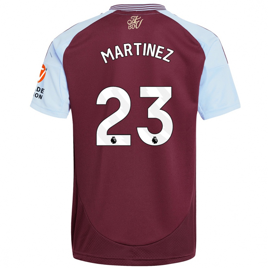 Enfant Football Maillot Emiliano Martínez #23 Bordeaux Bleu Ciel Tenues Domicile 2024/25 Canada