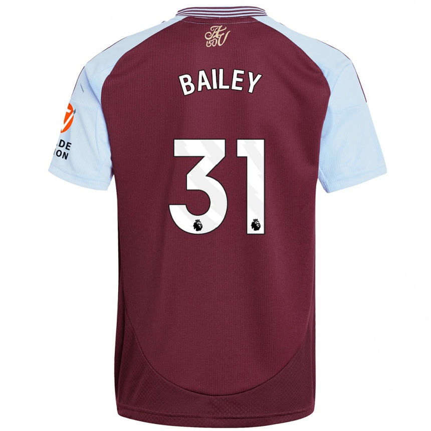 Enfant Football Maillot Leon Bailey #31 Bordeaux Bleu Ciel Tenues Domicile 2024/25 Canada