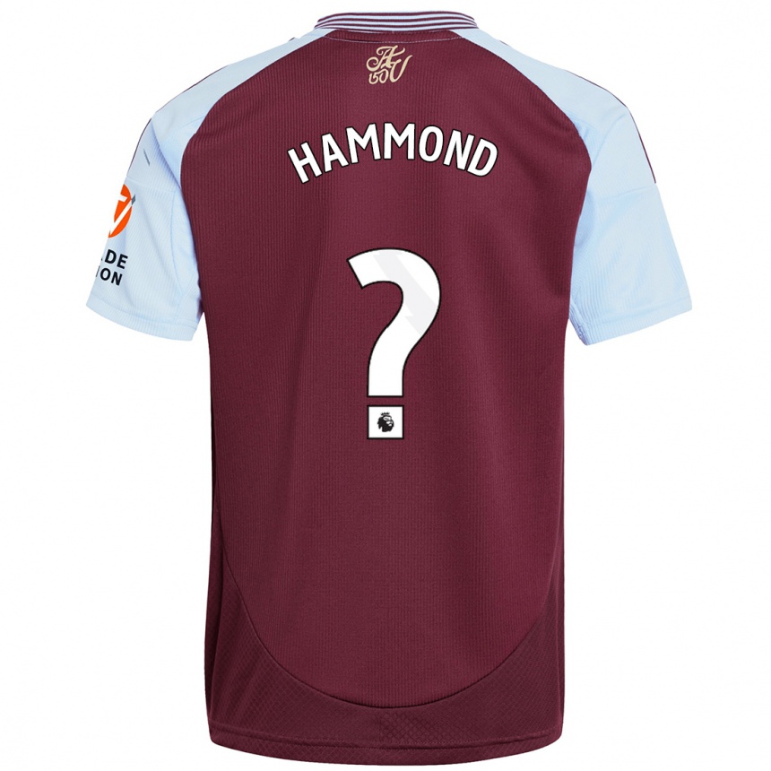 Kids Football Alex Hammond #0 Burgundy Sky Blue Home Jersey 2024/25 T-Shirt Canada