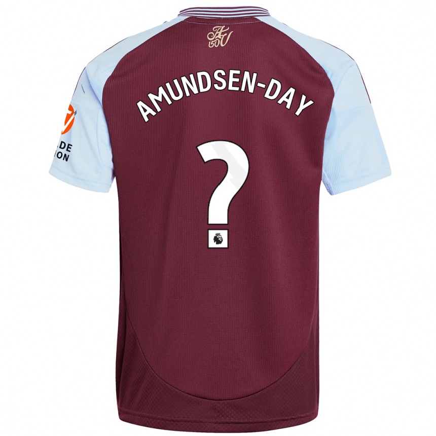 Kids Football Ethan Amundsen-Day #0 Burgundy Sky Blue Home Jersey 2024/25 T-Shirt Canada