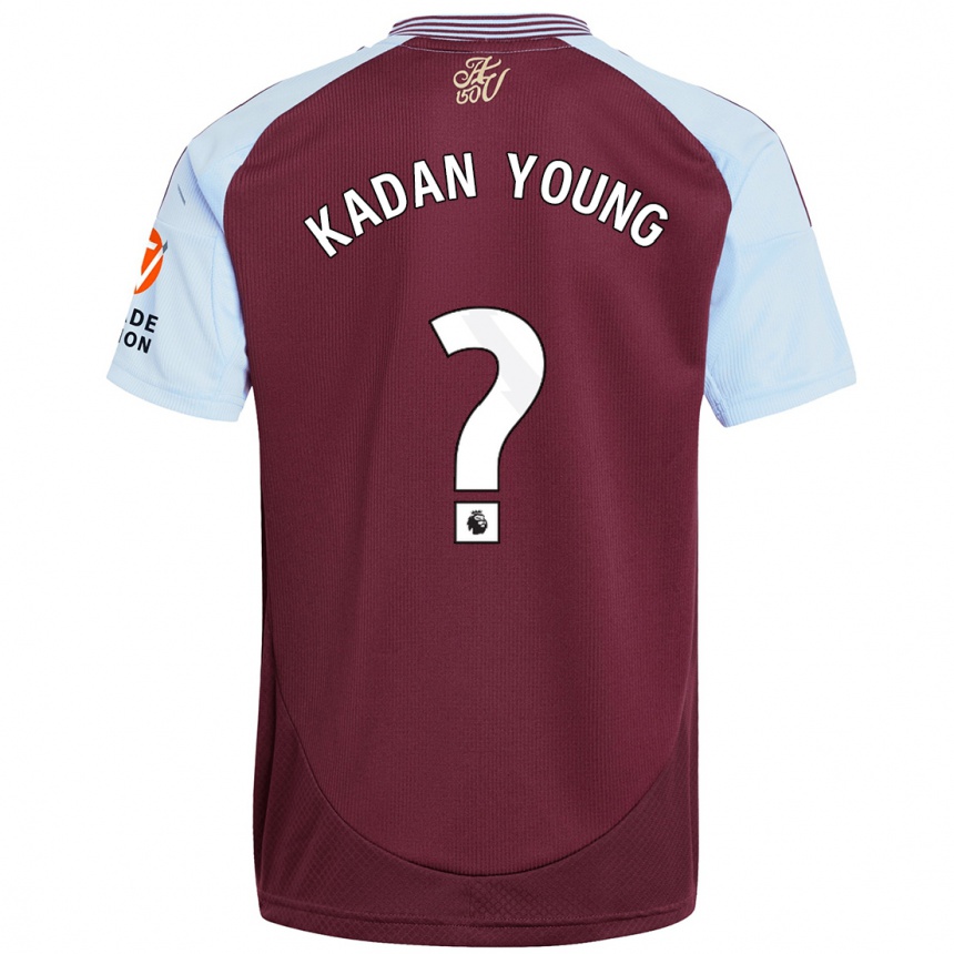 Kids Football Kadan Young #0 Burgundy Sky Blue Home Jersey 2024/25 T-Shirt Canada