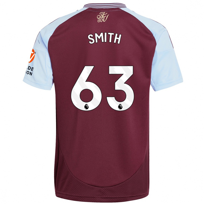 Kids Football Kerr Smith #63 Burgundy Sky Blue Home Jersey 2024/25 T-Shirt Canada