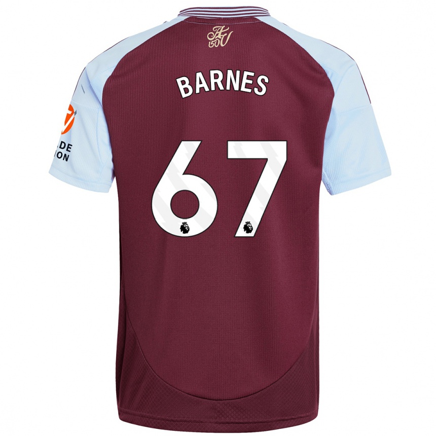 Kids Football Mikell Barnes #67 Burgundy Sky Blue Home Jersey 2024/25 T-Shirt Canada