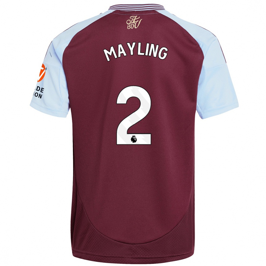 Enfant Football Maillot Sarah Mayling #2 Bordeaux Bleu Ciel Tenues Domicile 2024/25 Canada