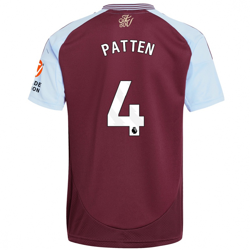 Kids Football Anna Patten #4 Burgundy Sky Blue Home Jersey 2024/25 T-Shirt Canada