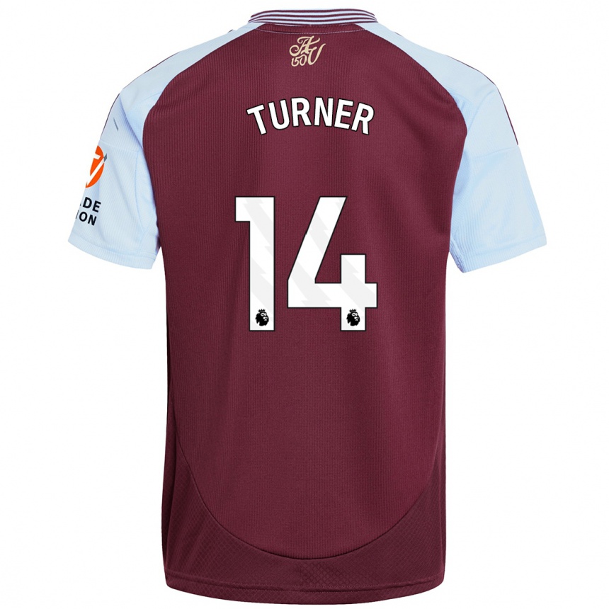 Kids Football Danielle Turner #14 Burgundy Sky Blue Home Jersey 2024/25 T-Shirt Canada