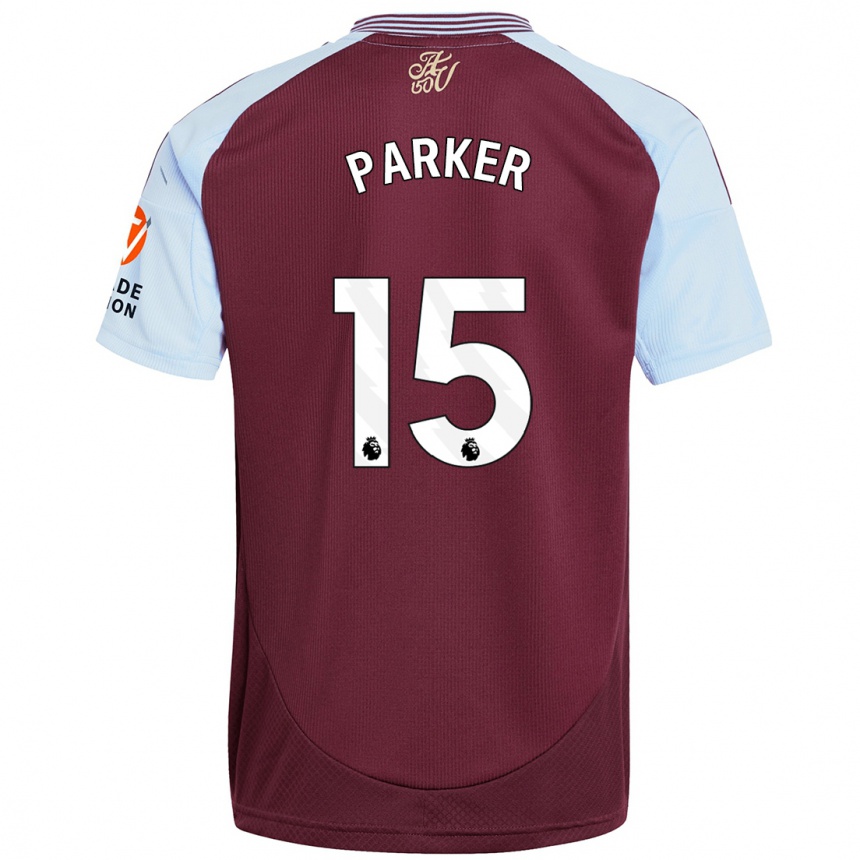 Kids Football Lucy Parker #15 Burgundy Sky Blue Home Jersey 2024/25 T-Shirt Canada