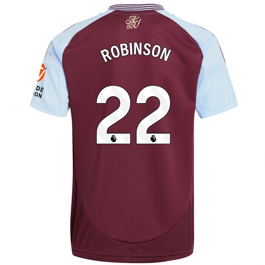 Kids Football Katie Robinson #22 Burgundy Sky Blue Home Jersey 2024/25 T-Shirt Canada