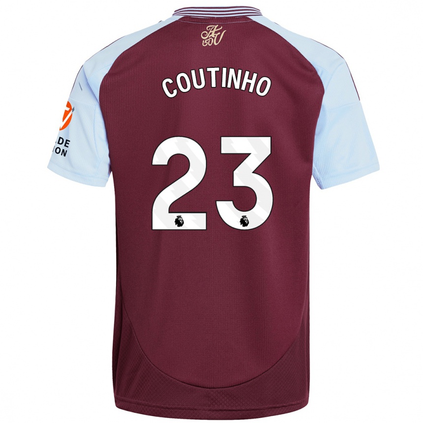 Enfant Football Maillot Philippe Coutinho #23 Bordeaux Bleu Ciel Tenues Domicile 2024/25 Canada