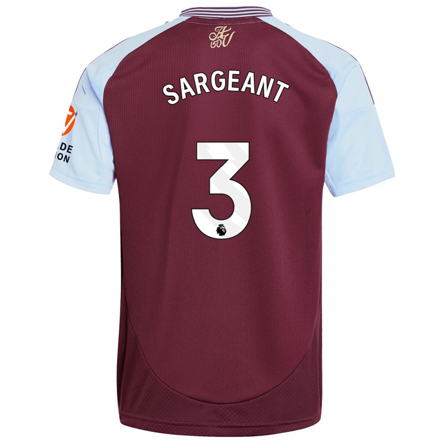 Kids Football Meaghan Sargeant #3 Burgundy Sky Blue Home Jersey 2024/25 T-Shirt Canada