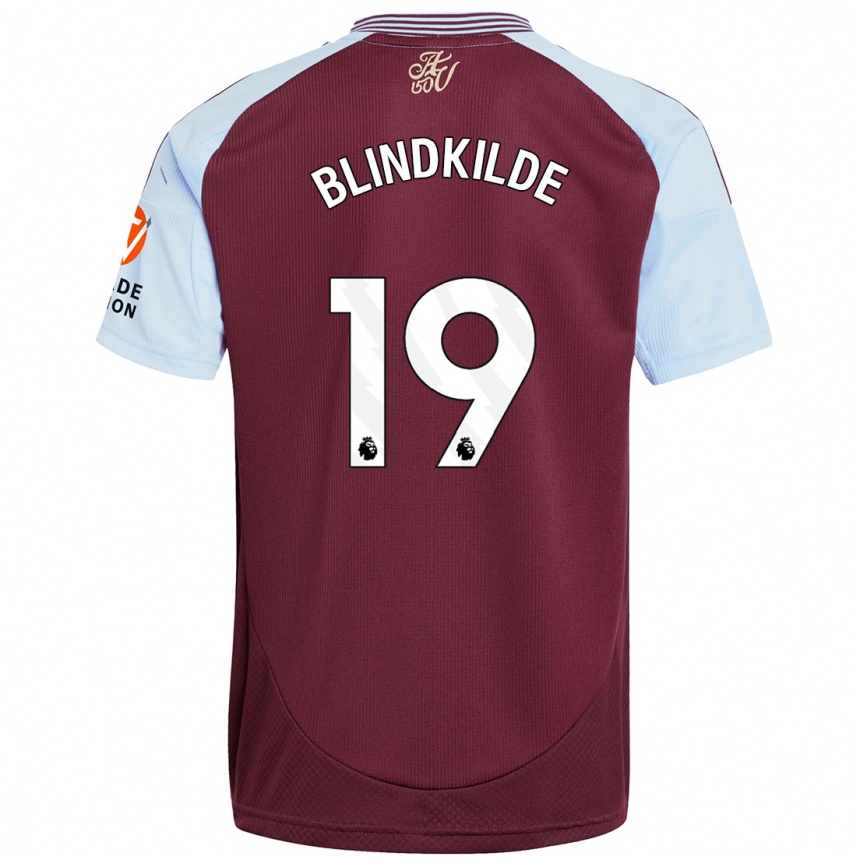 Enfant Football Maillot Laura Blindkilde #19 Bordeaux Bleu Ciel Tenues Domicile 2024/25 Canada