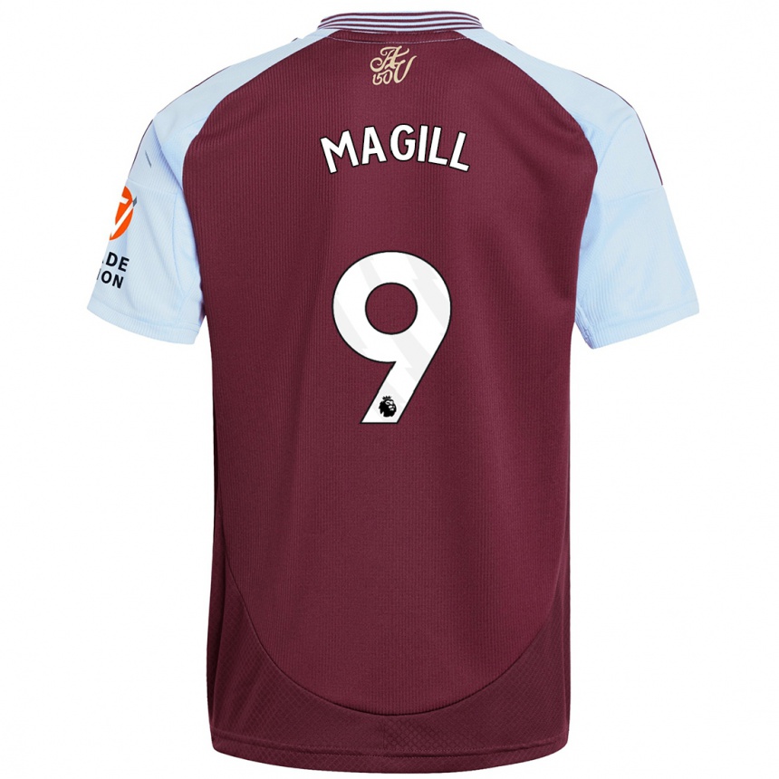 Kids Football Simone Magill #9 Burgundy Sky Blue Home Jersey 2024/25 T-Shirt Canada