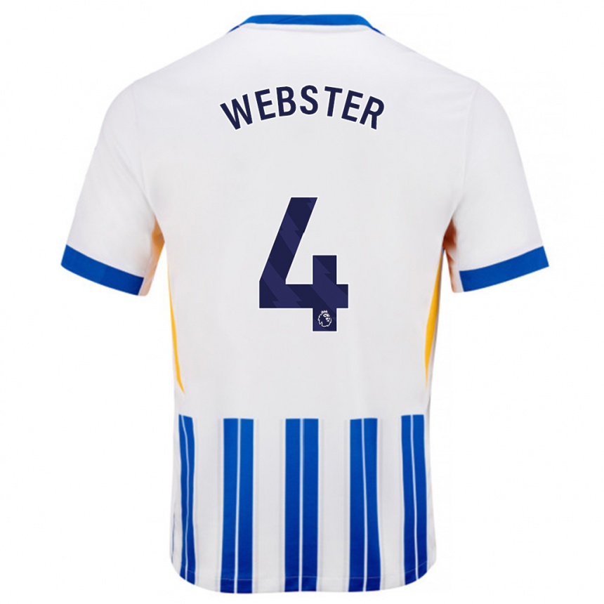 Kids Football Adam Webster #4 White Blue Pinstripes Home Jersey 2024/25 T-Shirt Canada