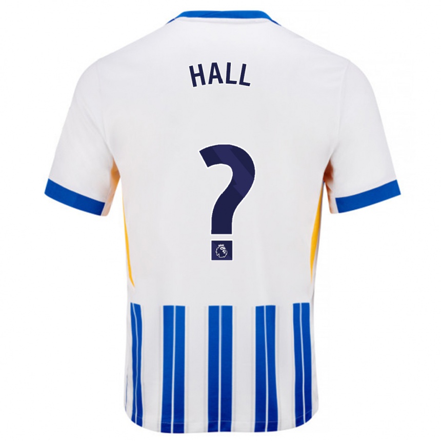 Kids Football Steven Hall #0 White Blue Pinstripes Home Jersey 2024/25 T-Shirt Canada