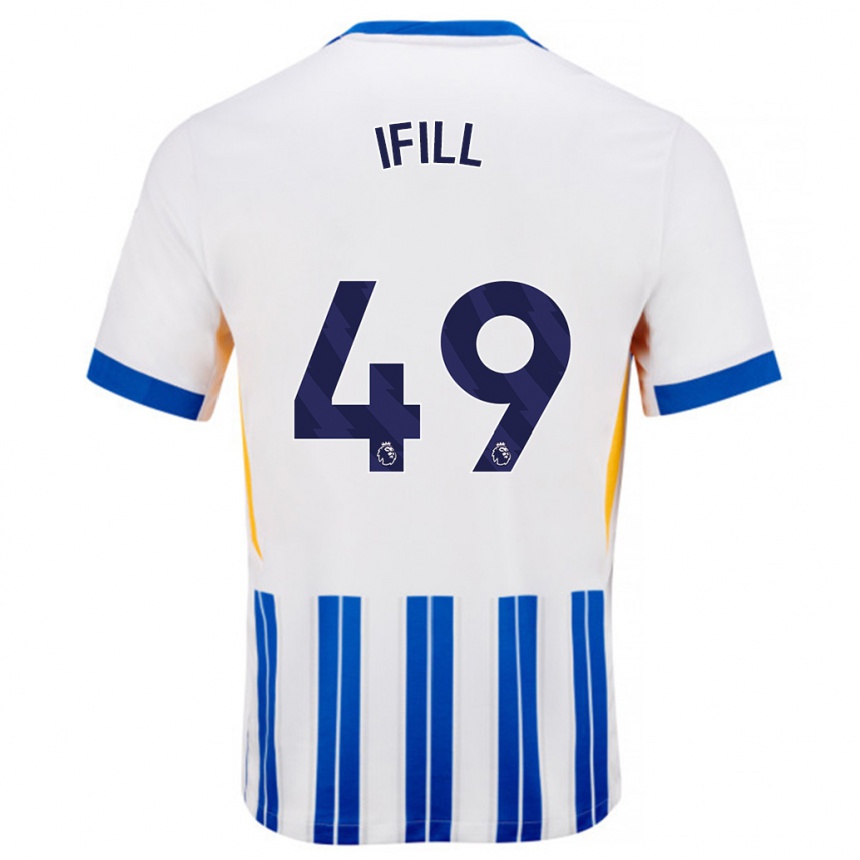 Enfant Football Maillot Marcus Ifill #49 Blanc Bleu À Rayures Fines Tenues Domicile 2024/25 Canada