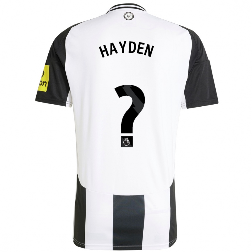 Kids Football Isaac Hayden #0 White Black Home Jersey 2024/25 T-Shirt Canada