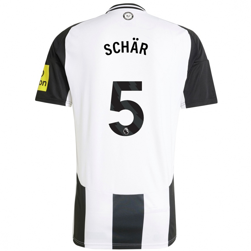 Enfant Football Maillot Fabian Schär #5 Blanc Noir Tenues Domicile 2024/25 Canada