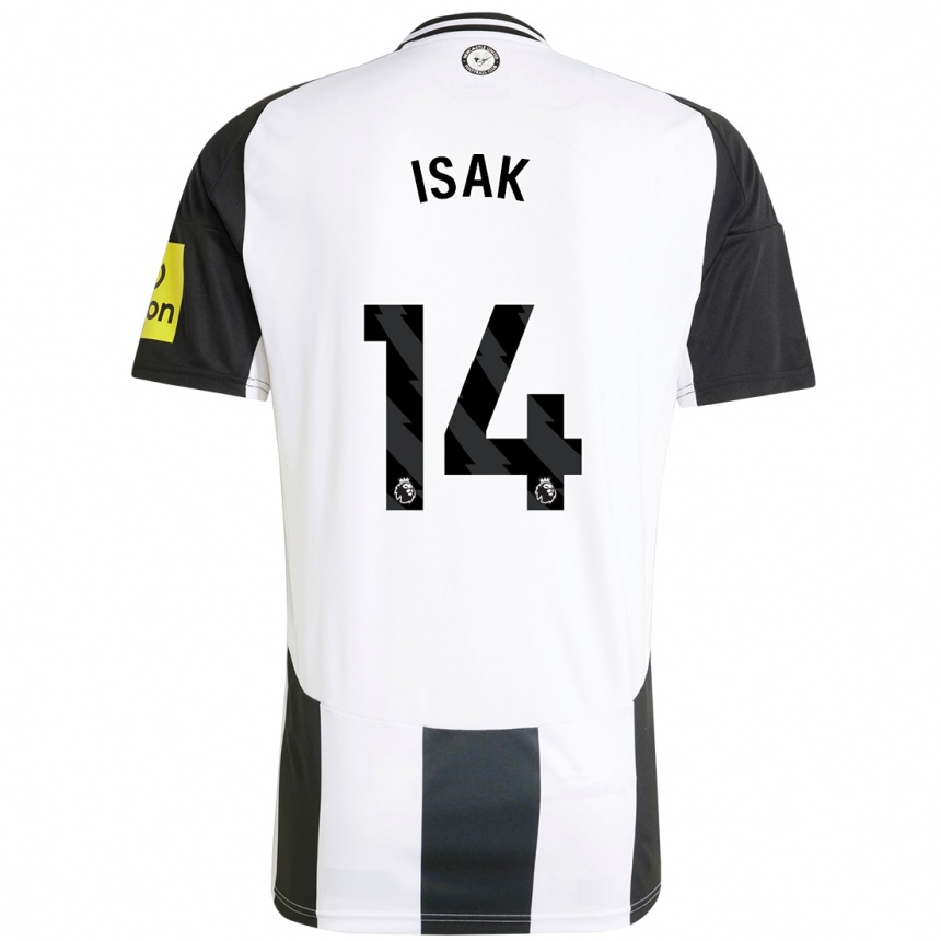 Kids Football Alexander Isak #14 White Black Home Jersey 2024/25 T-Shirt Canada