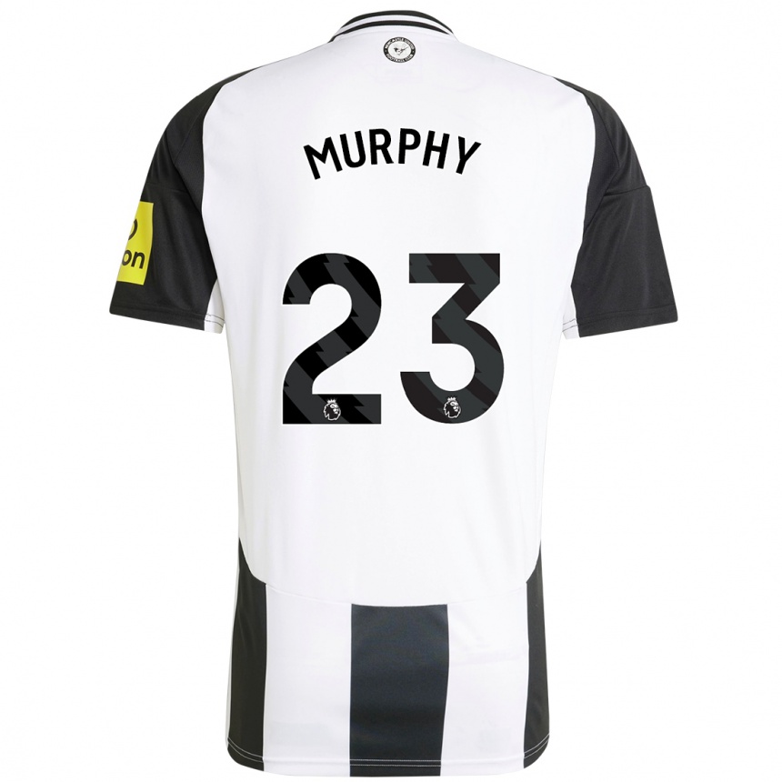 Kids Football Jacob Murphy #23 White Black Home Jersey 2024/25 T-Shirt Canada