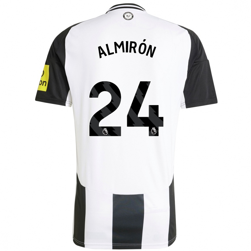 Kids Football Miguel Almirón #24 White Black Home Jersey 2024/25 T-Shirt Canada