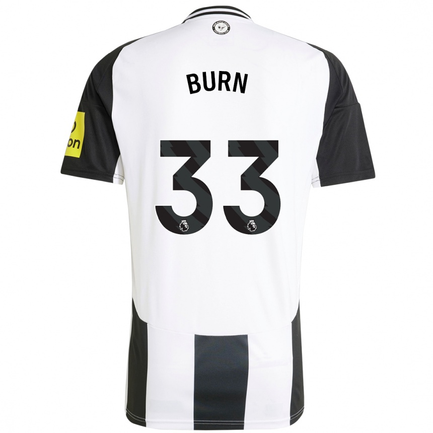 Kids Football Dan Burn #33 White Black Home Jersey 2024/25 T-Shirt Canada