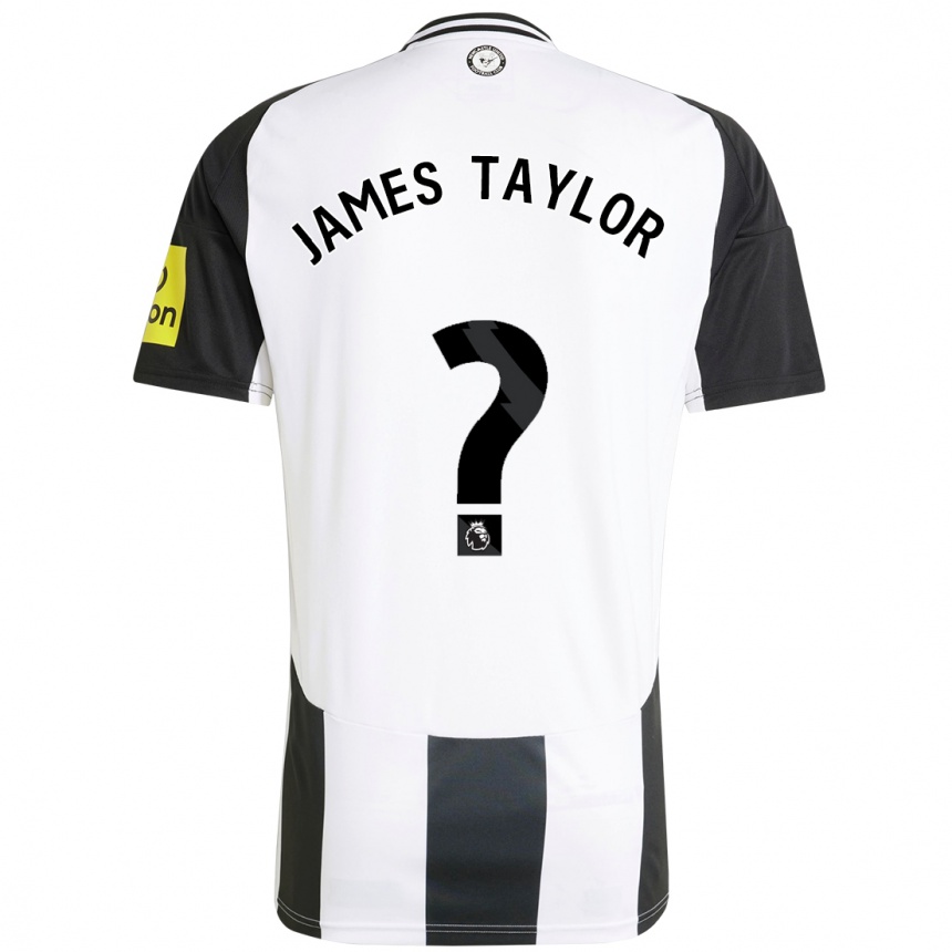 Kids Football James Taylor #0 White Black Home Jersey 2024/25 T-Shirt Canada