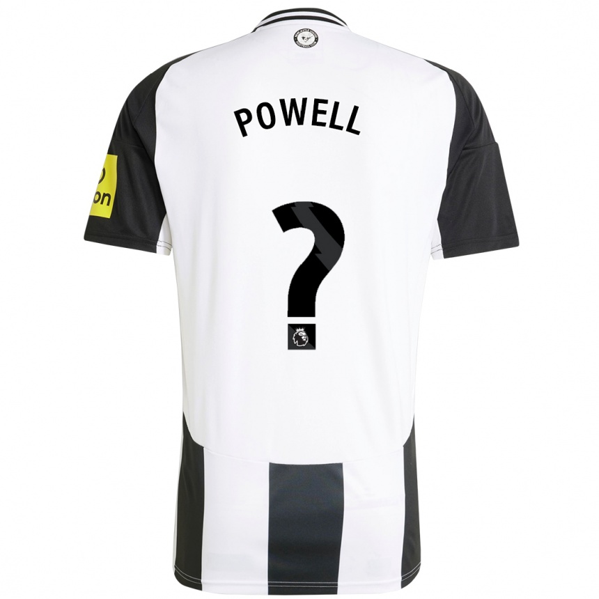 Kids Football Harry Powell #0 White Black Home Jersey 2024/25 T-Shirt Canada