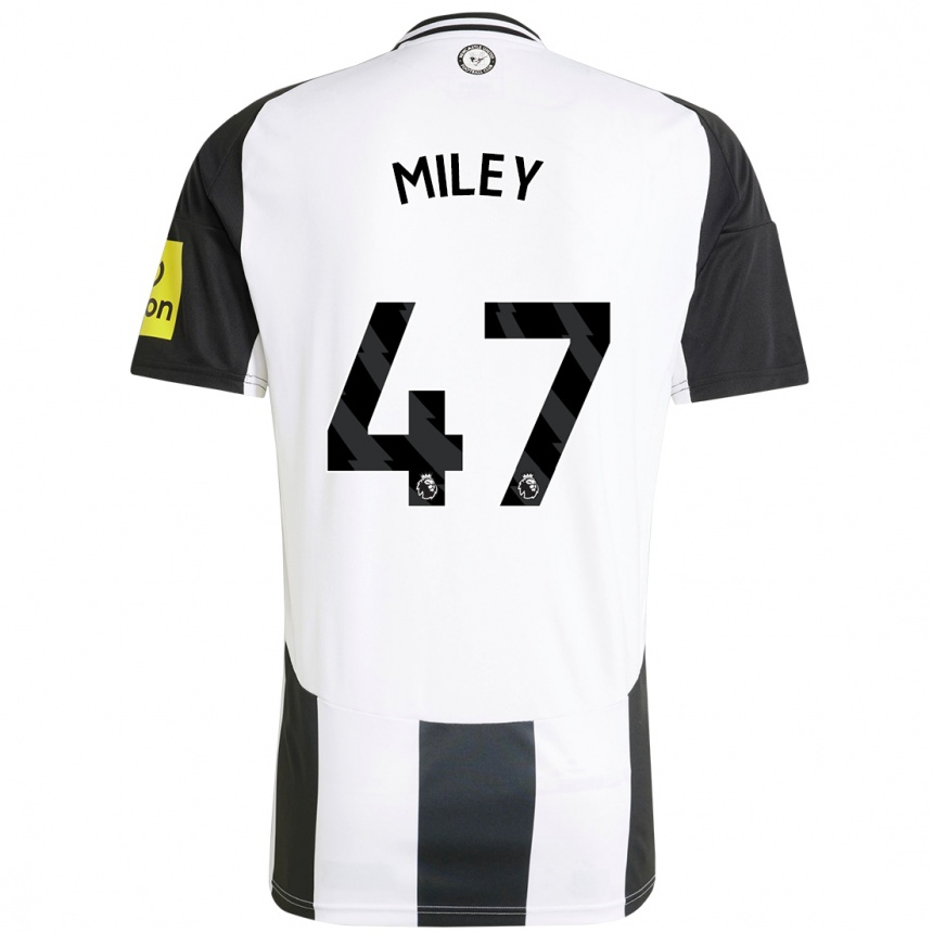 Kids Football Jamie Miley #47 White Black Home Jersey 2024/25 T-Shirt Canada