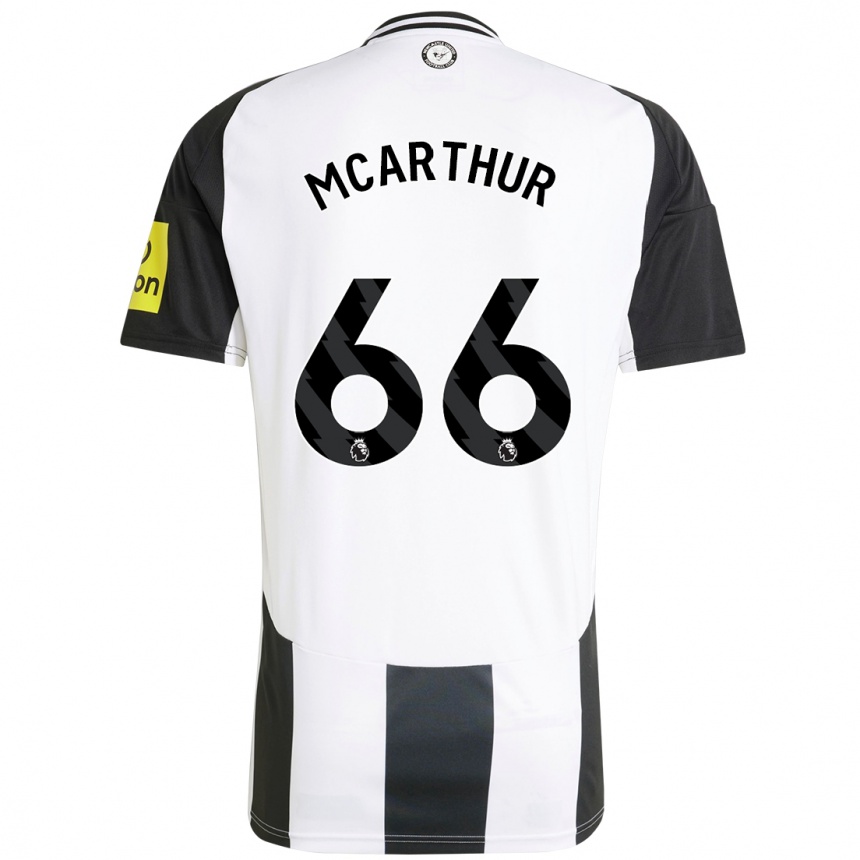 Enfant Football Maillot Charlie Mcarthur #66 Blanc Noir Tenues Domicile 2024/25 Canada