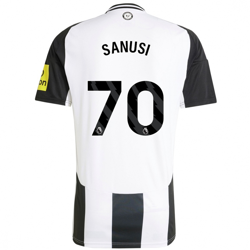 Kids Football Trevan Sanusi #70 White Black Home Jersey 2024/25 T-Shirt Canada