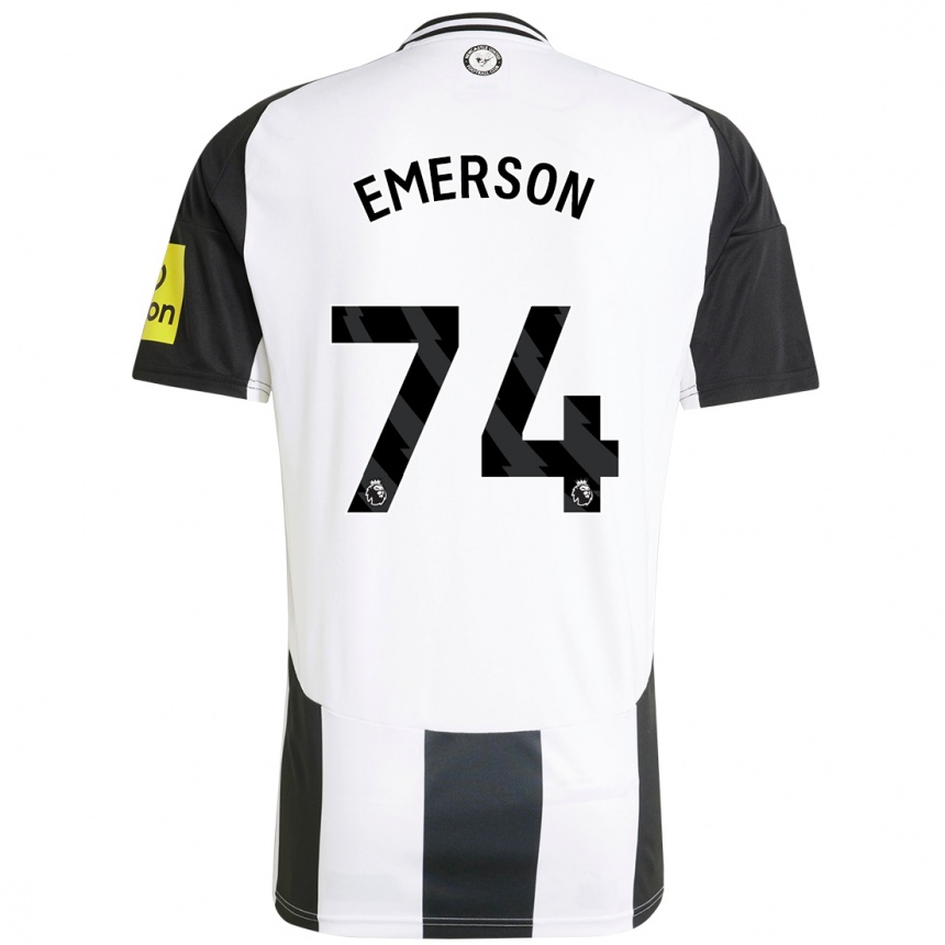 Enfant Football Maillot Johnny Emerson #74 Blanc Noir Tenues Domicile 2024/25 Canada