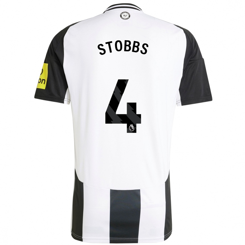 Kids Football Amber-Keegan Stobbs #4 White Black Home Jersey 2024/25 T-Shirt Canada