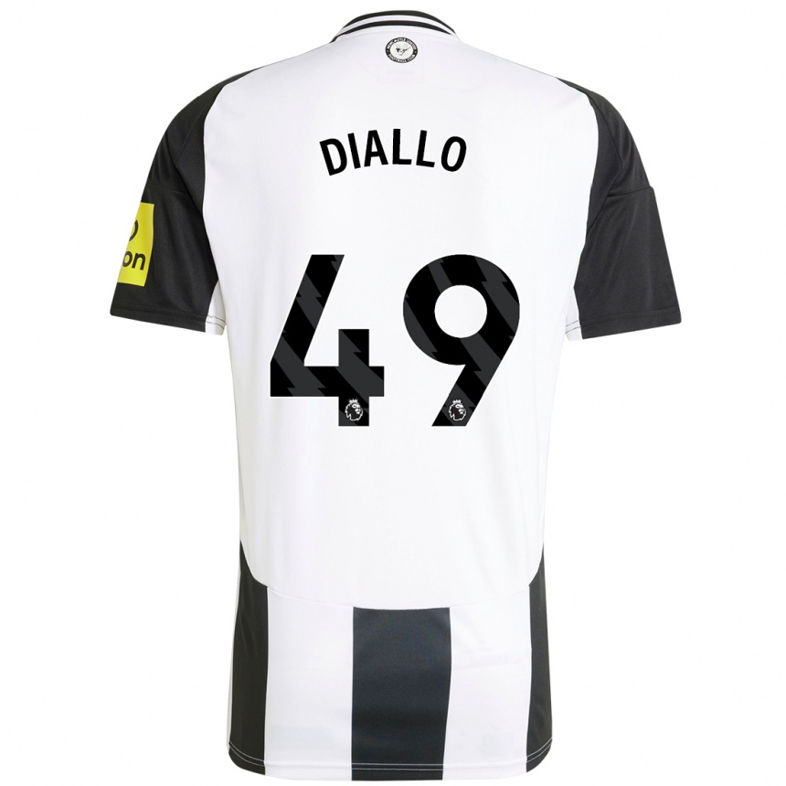 Kids Football Amadou Diallo #49 White Black Home Jersey 2024/25 T-Shirt Canada