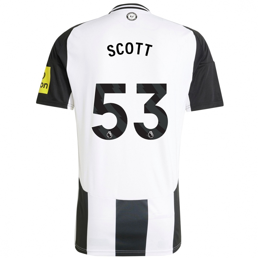 Kids Football Joshua Scott #53 White Black Home Jersey 2024/25 T-Shirt Canada