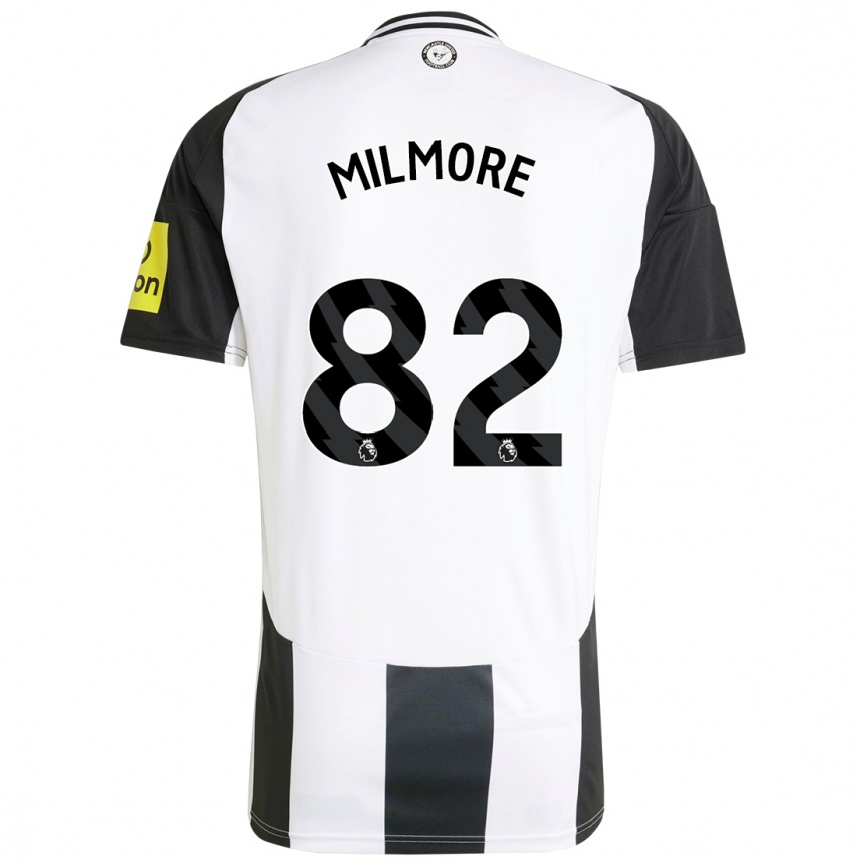 Kids Football Carter Milmore #82 White Black Home Jersey 2024/25 T-Shirt Canada