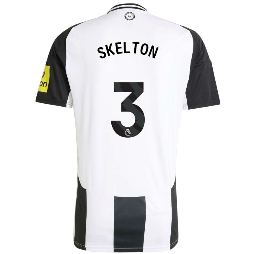 Kids Football Keira Skelton #3 White Black Home Jersey 2024/25 T-Shirt Canada