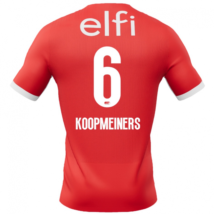 Kids Football Peer Koopmeiners #6 Red White Home Jersey 2024/25 T-Shirt Canada