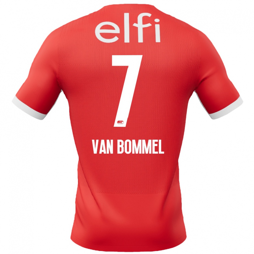 Kids Football Ruben Van Bommel #7 Red White Home Jersey 2024/25 T-Shirt Canada