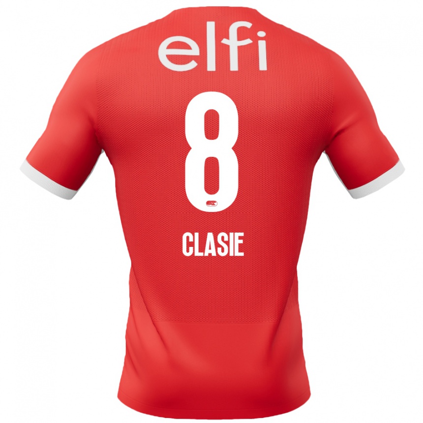 Kids Football Jordy Clasie #8 Red White Home Jersey 2024/25 T-Shirt Canada