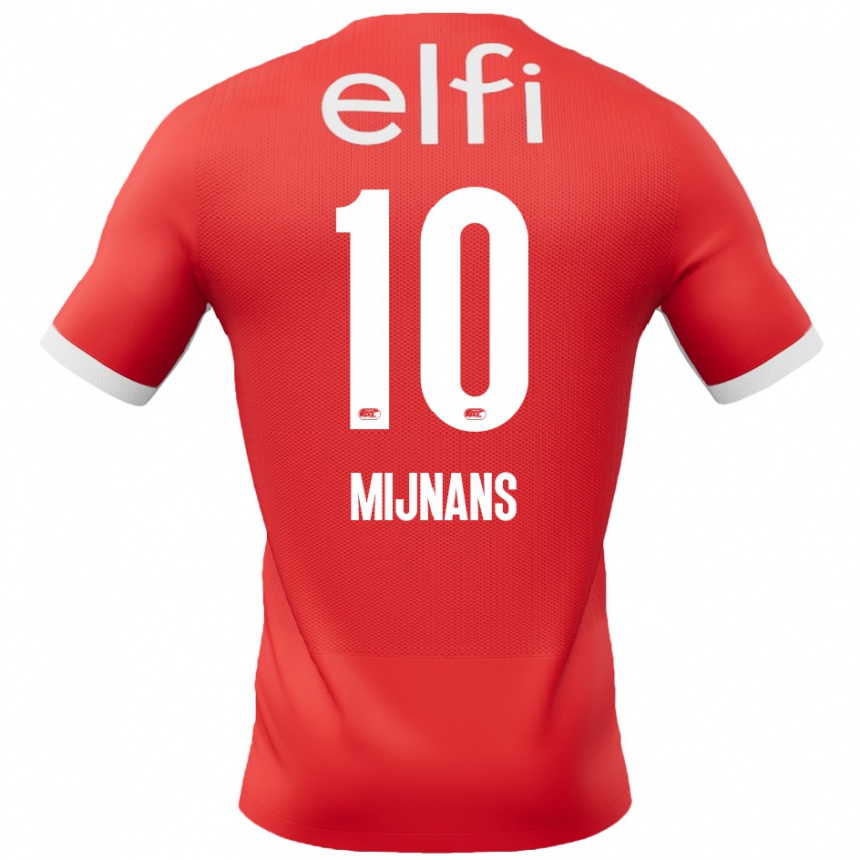 Kids Football Sven Mijnans #10 Red White Home Jersey 2024/25 T-Shirt Canada